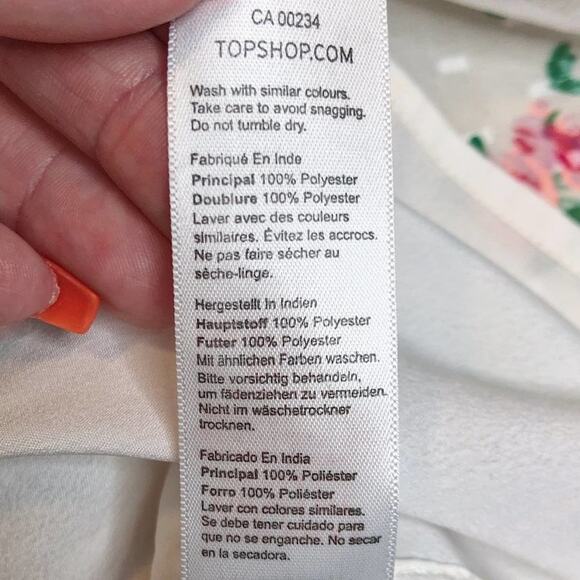 Topshop Floral Rose Swiss Dot Bardot Long Ruffle Sleeve Cold Shoulder Romper 6 - Picture 12 of 13